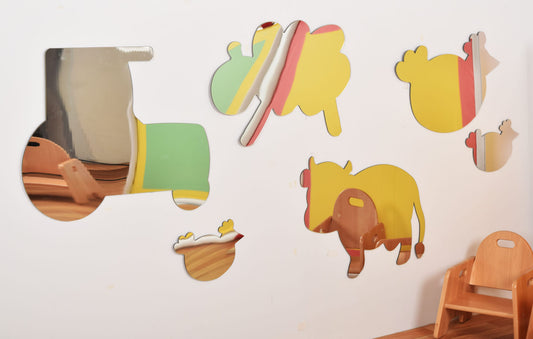 Children’s Plastic Safety Mirror Set: Farm