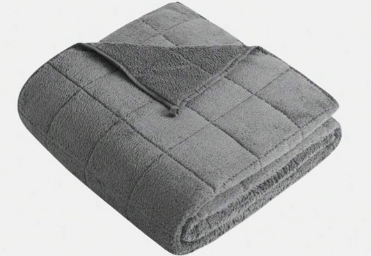 Grey Plush Weighted Blanket